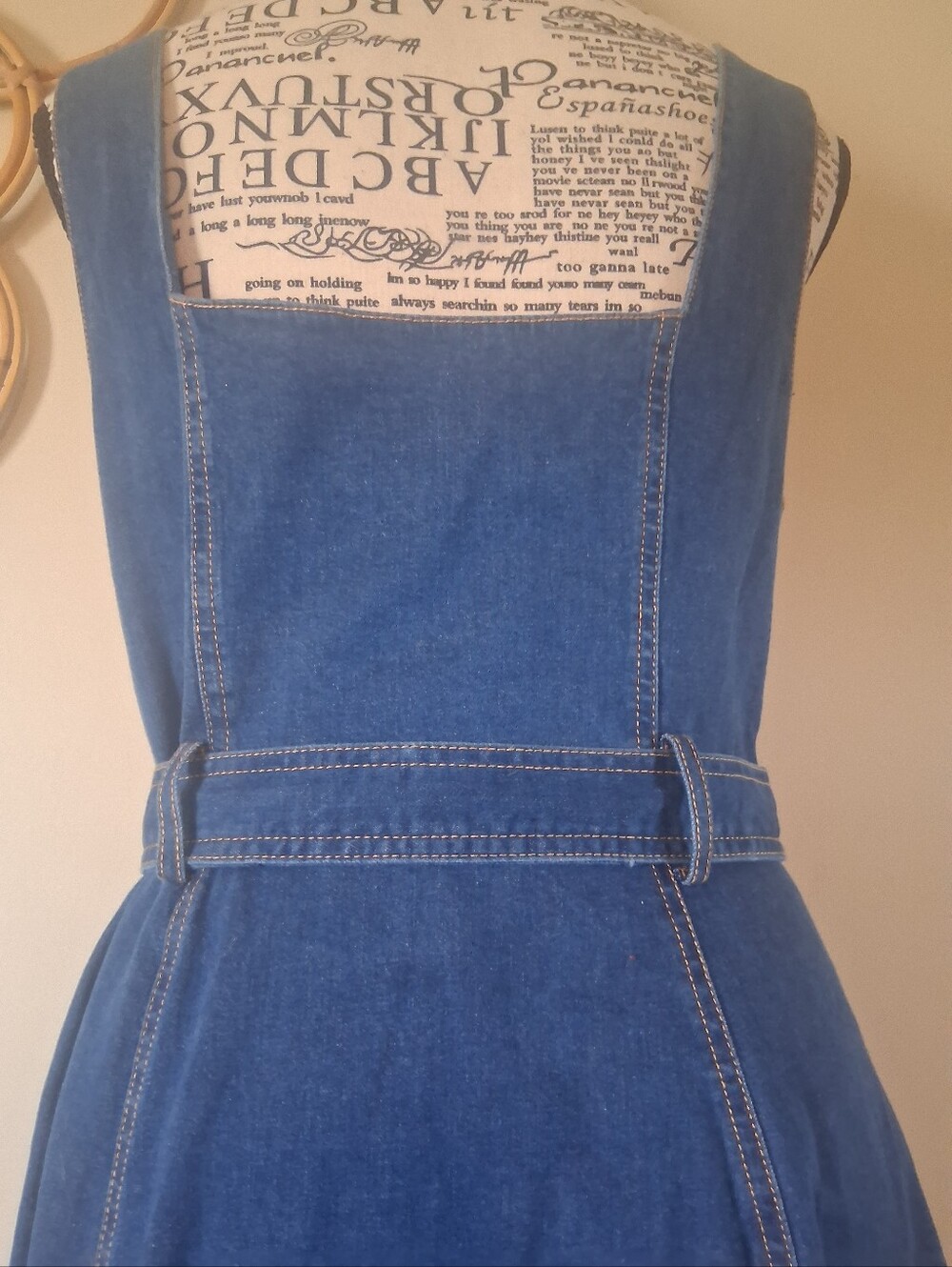 Jason Wu Sleeveless Denim Midi Dress with Belt - Blue Size 4 P2P 18 - Picture 8 of 10